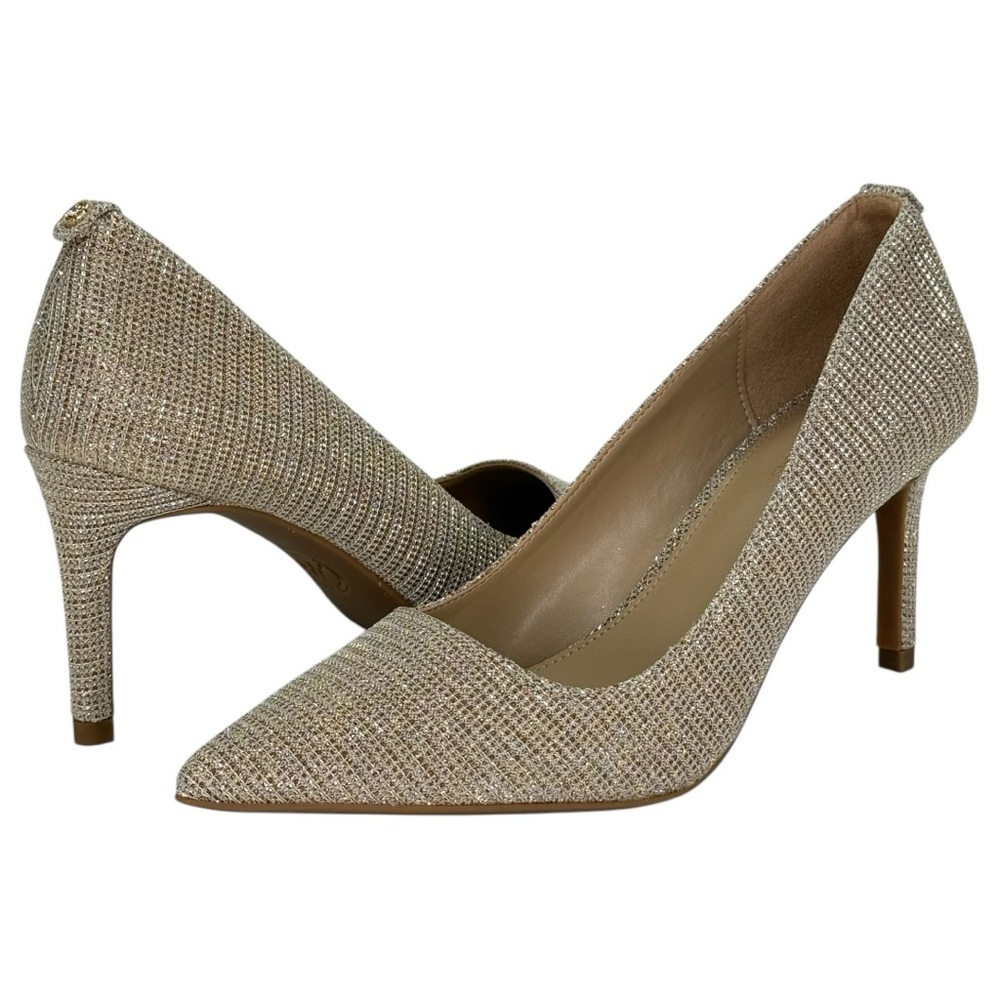 Michael Kors Alina Flex Gold Glitter Chain Mesh Womens Pumps Size 5.5M - Picture 9 of 12